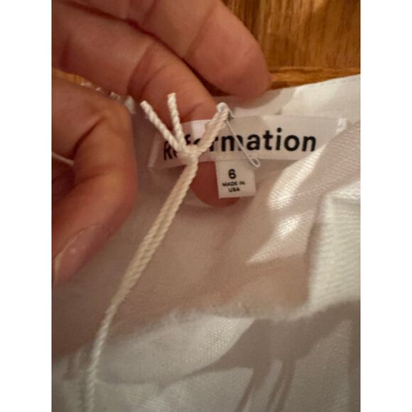 REFORMATION Reformation Kerrigan Linen Mini Dress White size 6 NWT - Picture 8 of 9